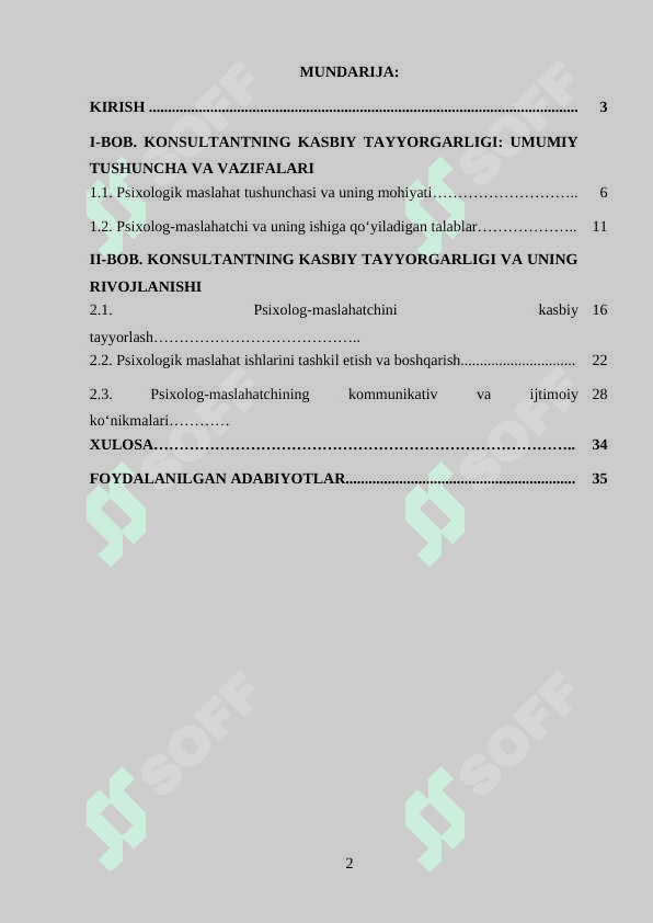 Konsultantning kasbiy tayyorgarligi 2