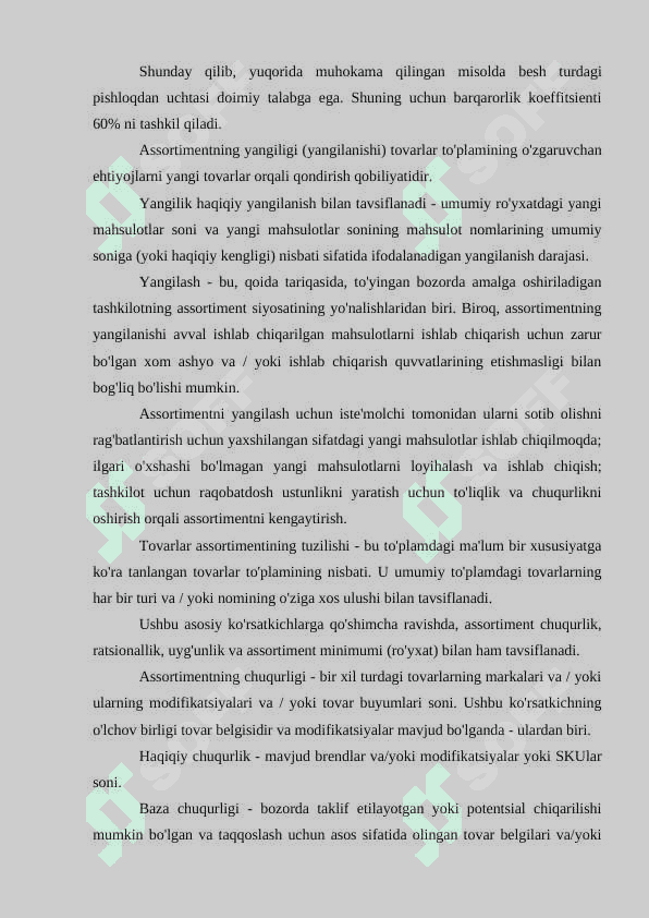 Mahsulot assortimenti mahsulot sotish va taqsimlashni boshqarish 4