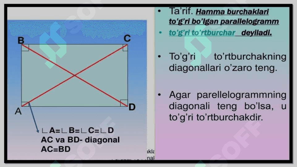 To‘g‘ri  to‘rtburchak va  kvadrat 3