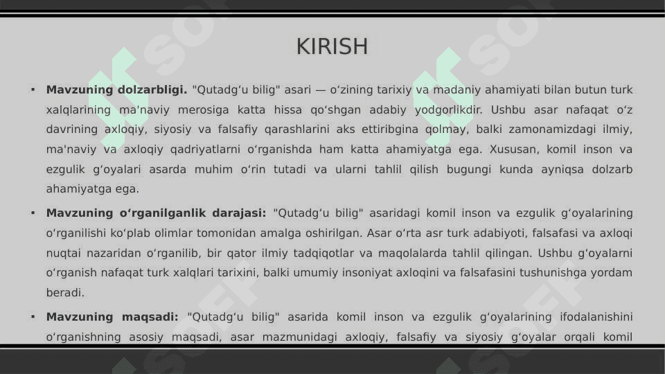 “Qutadg‘u bilig” dostonida komil inson va ezgulik g‘oyalarining ifodalanishi 3