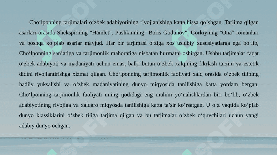 CHO‘LPON-TARJIMON 8