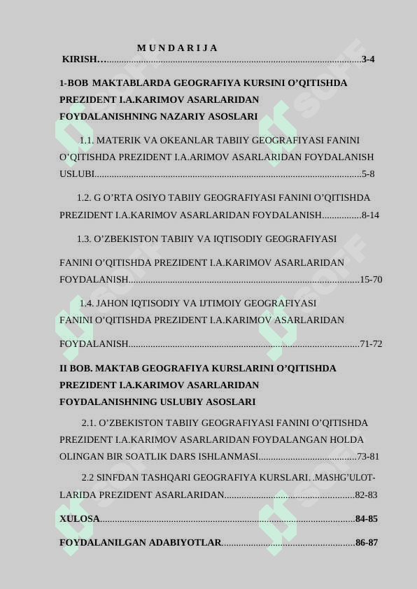 Maktablarda geografiya kursini o’qitishda prezident I.A.Karimov asarlaridan foydalanish usuli 2