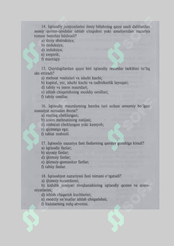 iqtisodiyot nazariyasi fanidan test 4