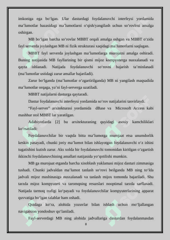 Maxsulotni sotishni boshqarishda “tayyor maxsulotni yuklash rejasini tuzish” masalasini yechish. 8