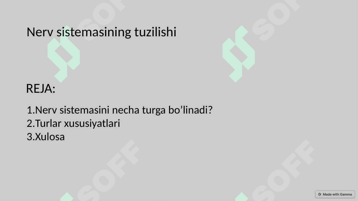 Asab Tizimining Turlari va Temperamenti 2