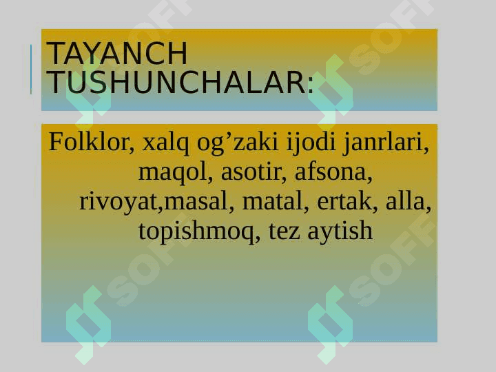 Xalq og’zaki ijodi. Maqollar. Topishmoqlar 2
