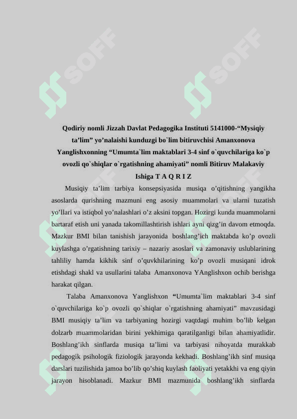 Umumta`lim maktablari 3-4 sinf o`quvchilariga ko`p ovozli qo`shiqlar o`rgatishning ahamiyati 5
