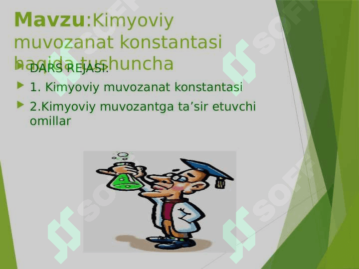 “Kimyoviy muvozanat konstantasi haqida tushuncha” 2