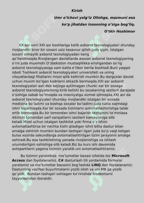 Biznes modelida ishlovchi loyihalar tizimini yaratish 4
