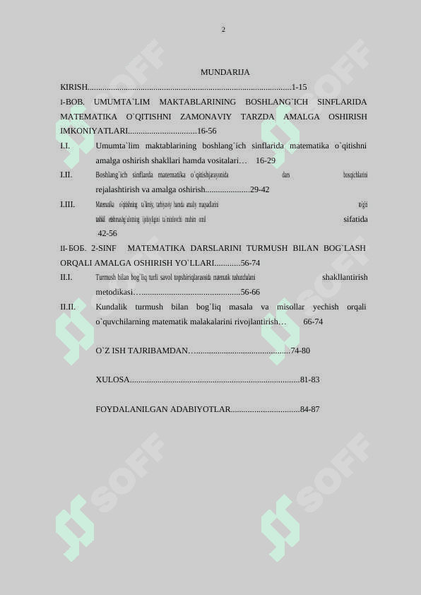 2-sinf matematika darslarini kundalik turmush bilan bog`lash orqali amalga oshirish yo`llari 2