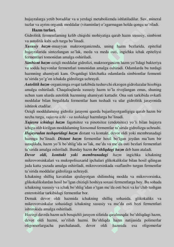 Hazm fiziologiyasi 2