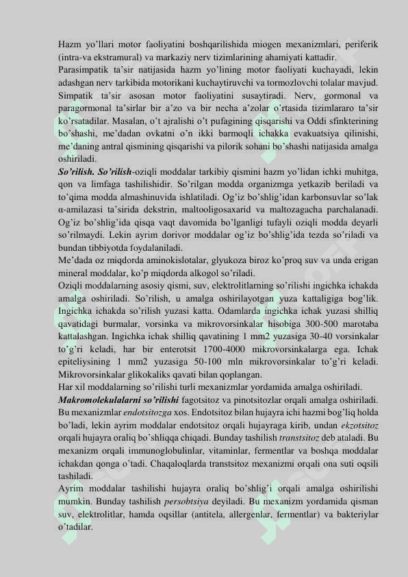 Hazm fiziologiyasi 4