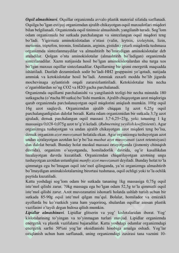 Moddalar va energiya almashinuvi 7