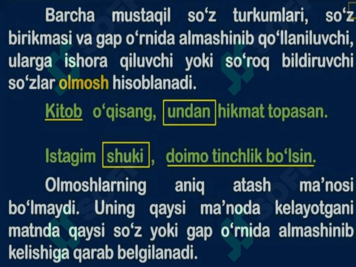 Olmoshning ta’rifi, leksik-grammatik xususiyatlari 3