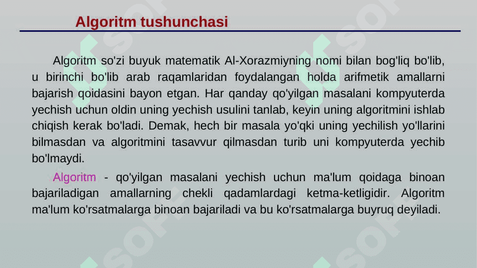 TIBBIY MASALALARNI ALGORITMLASH ASOSLARI. 4