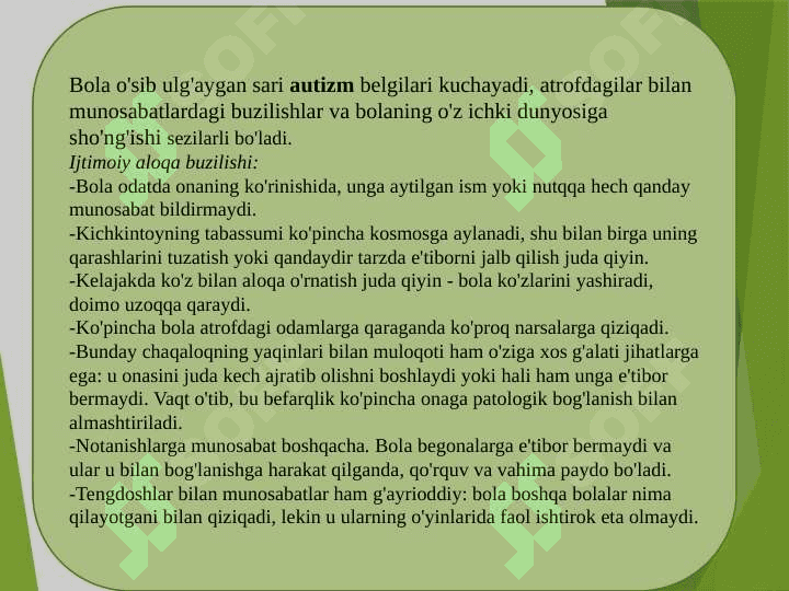 Turli darajadagi intellektual yetishmovchiligi bo‘lgan bolalar, autistik spektr buzilishlariga ega bolalar uchun inklyuziv  ta’lim 8