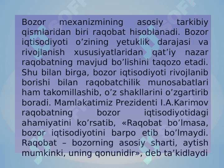 RAQOBATNING MOHIYATI VA SHAKLLARI 2