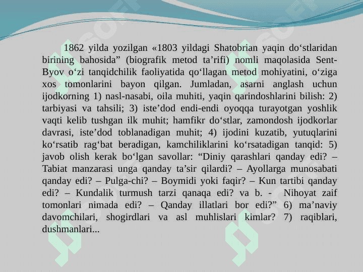 Adabiyotshunoslikda biografik metodning maydonga kelishi 6
