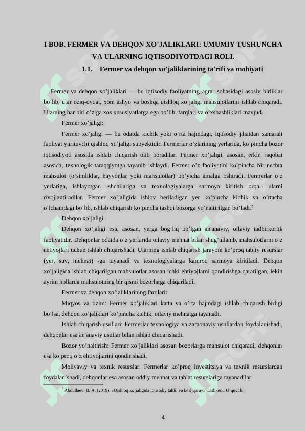 Fermer va dehqon xo’jaliklarining tashkiliy-iqtisodiy asoslari. 4