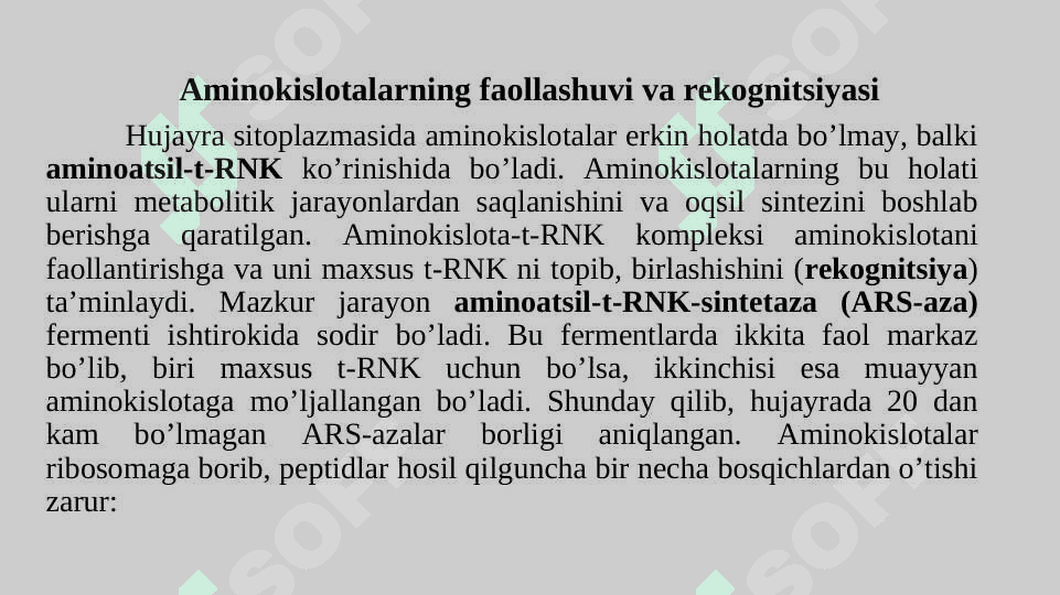 Oqsillar translasiyasining molekulyar asoslari 7