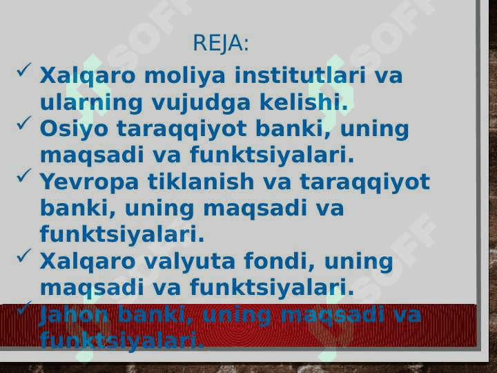 Xalqaro moliya institutlari 2