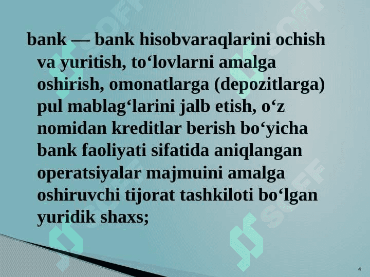 Tijorat banklarni tashkil etish 4