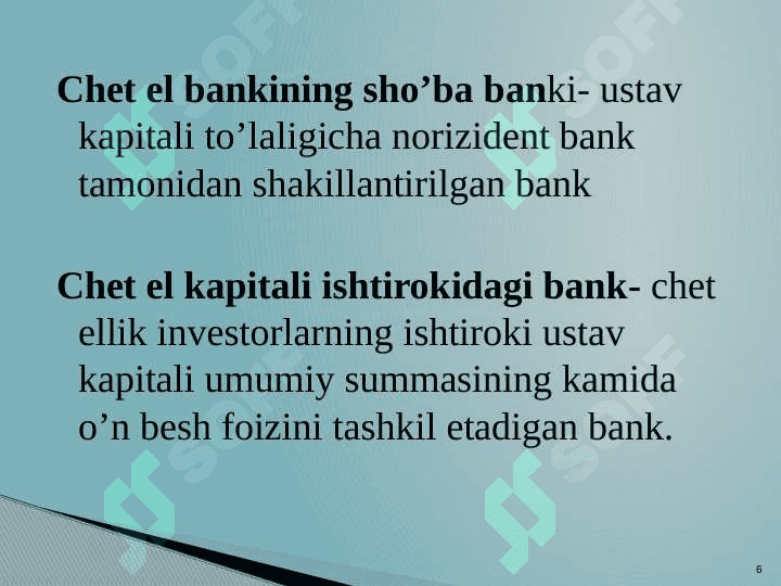 Tijorat banklarni tashkil etish 6