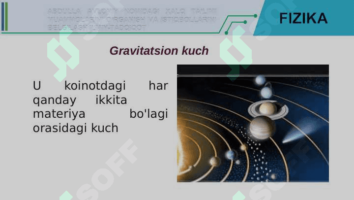 TABIATDAGI KUCHLAR VA ULAR TA`SIRIDA JISMLARNING HARAKATI 4