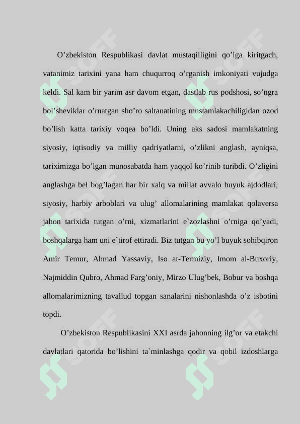 Amir Temurning jahon tarixida tutgan o’rni va roli 3