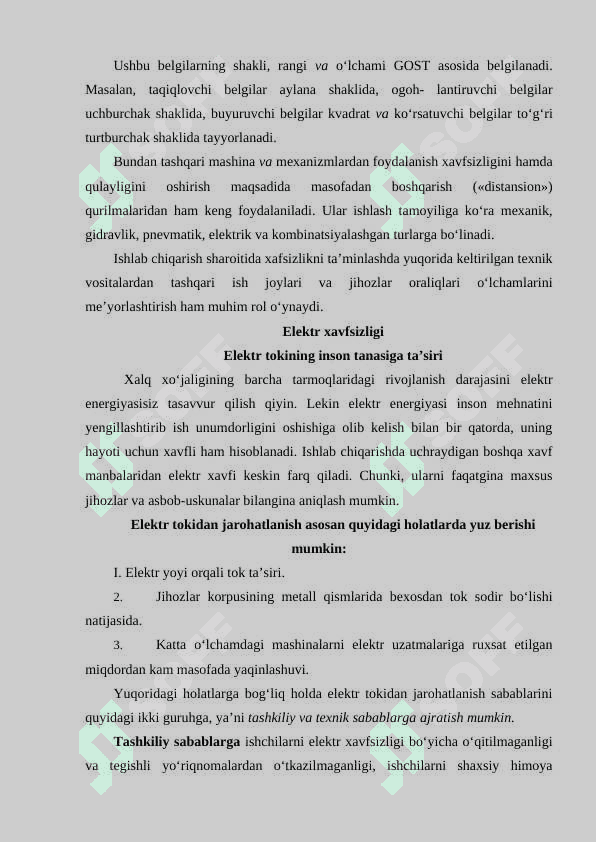 Signalizatsiya va xavfsizlik belgilari tizimi 3