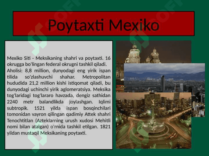Meksika davlati haqida 7