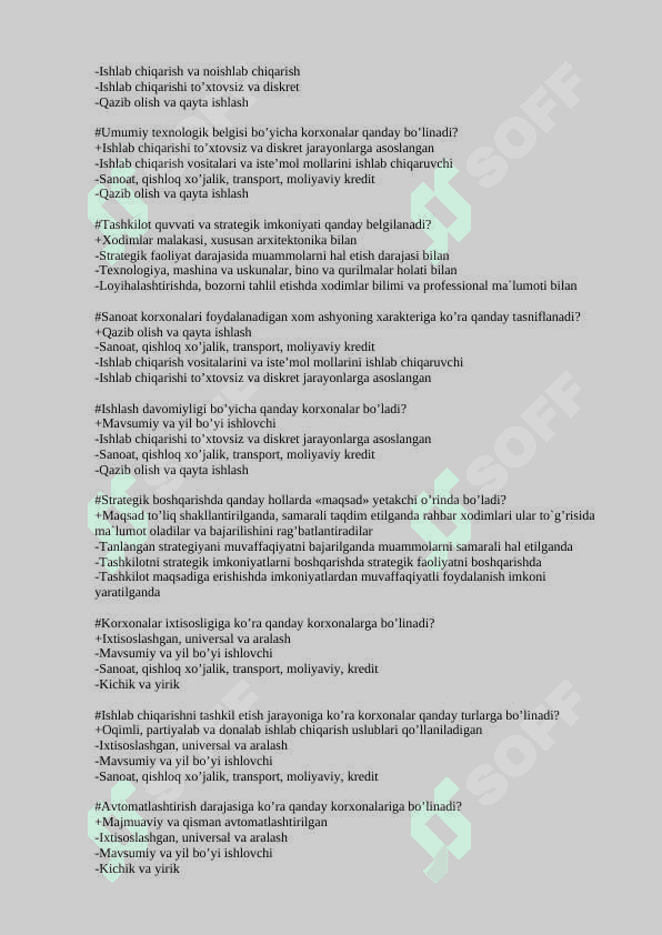 Industrial va Innovatsion iqtisodiyot test 200 javobi bilan 7