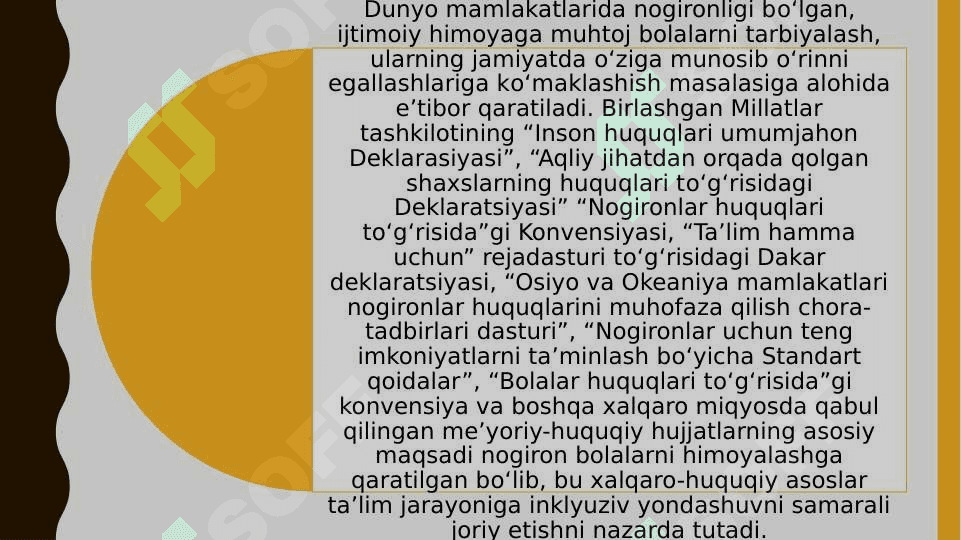 Inklyuziv ta’limni amalga oshirish jarayoni alohida yordamga muhtoj bolaning shaxsini rivojlanishining xususiyatlari 2