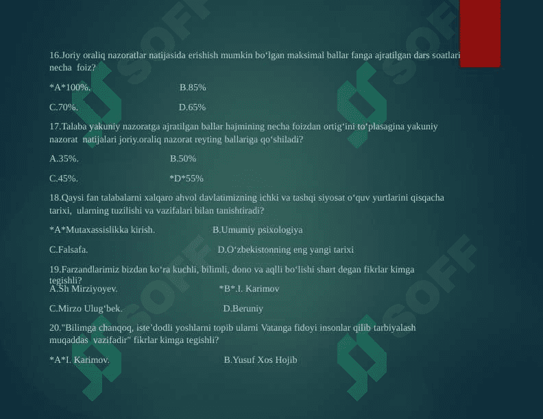 Mutaxassislikka kirish test 4