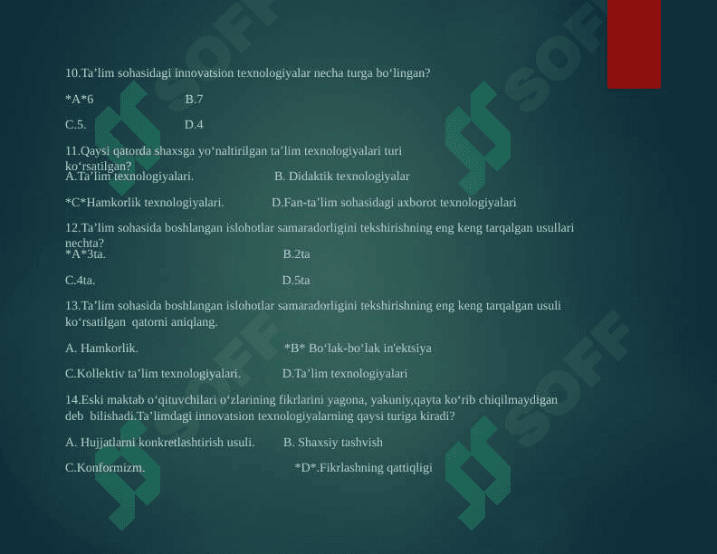 Mutaxassislikka kirish test 7