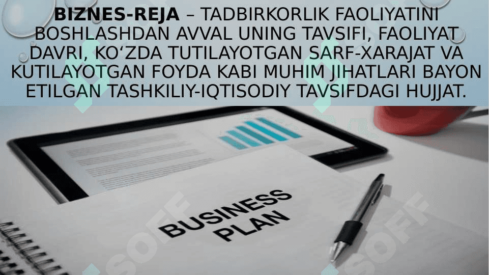 BIZNES-REJA ISHLAB CHIQISH 2