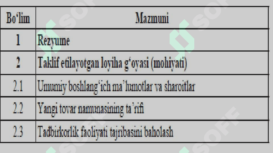 BIZNES-REJA ISHLAB CHIQISH 4