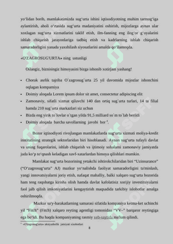 Hisobot amaliyot ( Iqtisodiyot ) 8