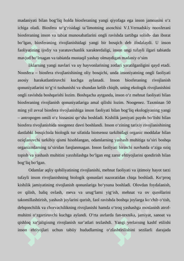 Biosfera evolutsiyasi. Noogenez 4