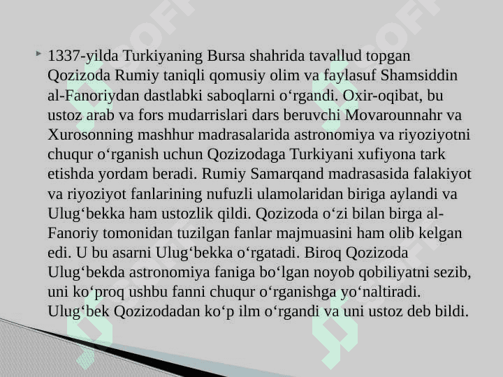Mirzo Ulug’bekning astronomiya maktabi haqida ma’lumotlar. 4