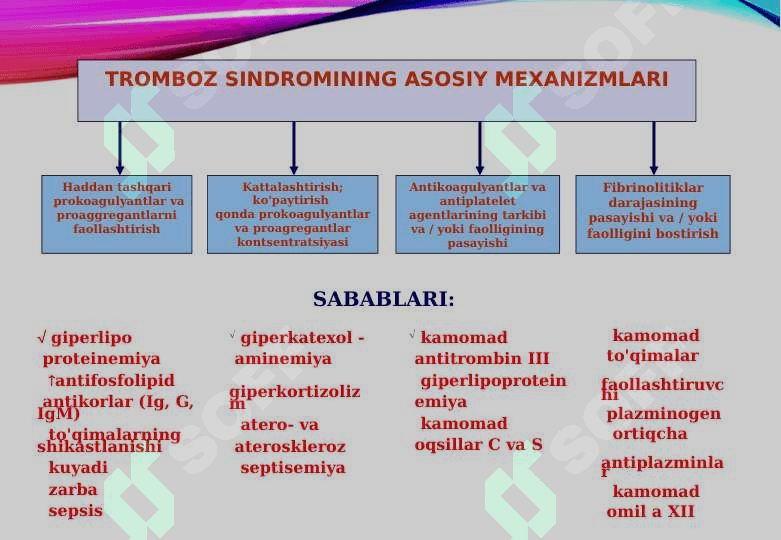 GEMORAGIK DIATEZLAR. TROMBOTSITOPENIYALAR  IMMUN VA NOIMMUN TURLARI. IDIOPATIK TROMBOTSITOPENIK PURPURI. TROMBOTSITOPENIYALAR ORTTIRILGAN VA IRSIY TURLARI 4