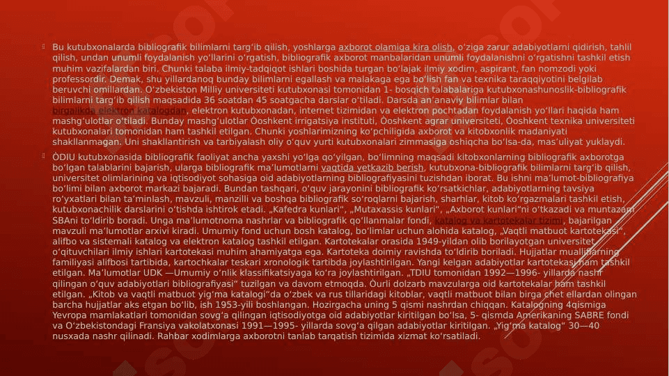Kabinet kutubxonasi va bibliografik ishlar 4