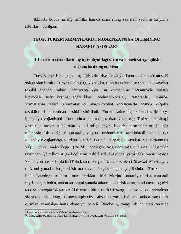 Turizm xizmatlarini monetizatsiya qilish mexanizmlari va amaliyotda qo’llash usullari 5
