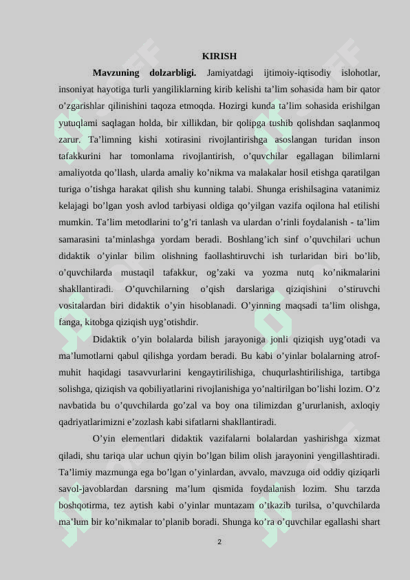 Boshlangʻich sinf oʻquvchilarini o’qitishda didaktik metodlardan foydalanishning samaradorligi 2