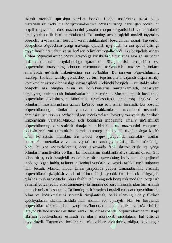 Ta'limning 3 bosqichli modeli 2