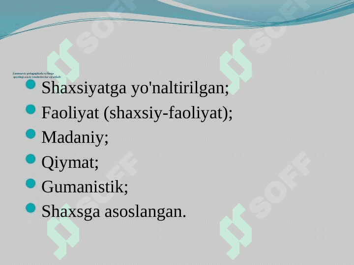 Tarbiya jarayonini tashkil etishga doir zamonaviy yondashuvlar va ularning o’ziga xosliklari 2