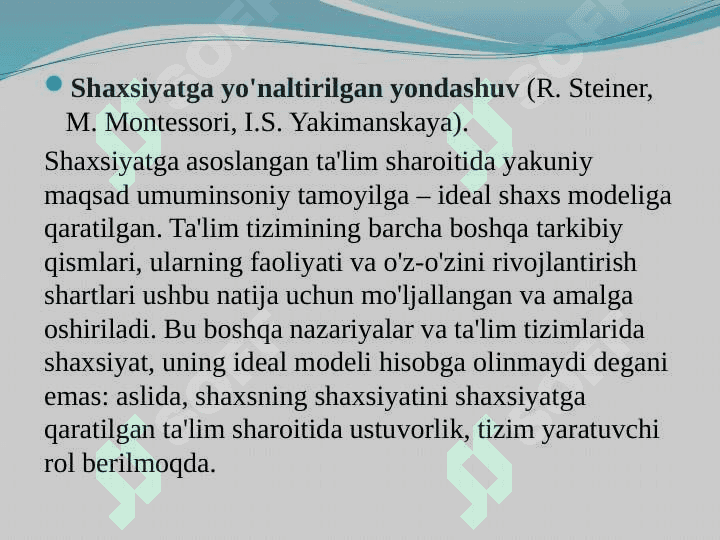 Tarbiya jarayonini tashkil etishga doir zamonaviy yondashuvlar va ularning o’ziga xosliklari 3