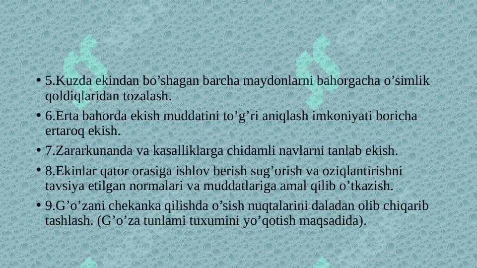 Zararkunandalarga qarshi uyg’unlashgan kurash tizimi 5