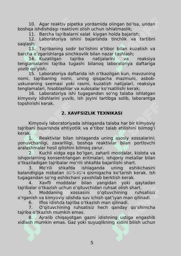 Noorganik kimyodan laboratoriya mashg‘ulotlari 5