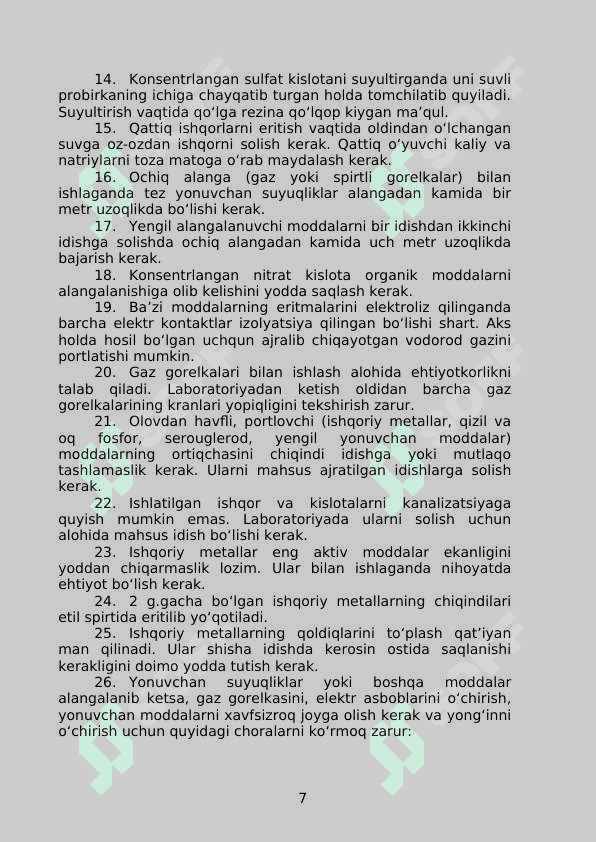 Noorganik kimyodan laboratoriya mashg‘ulotlari 7